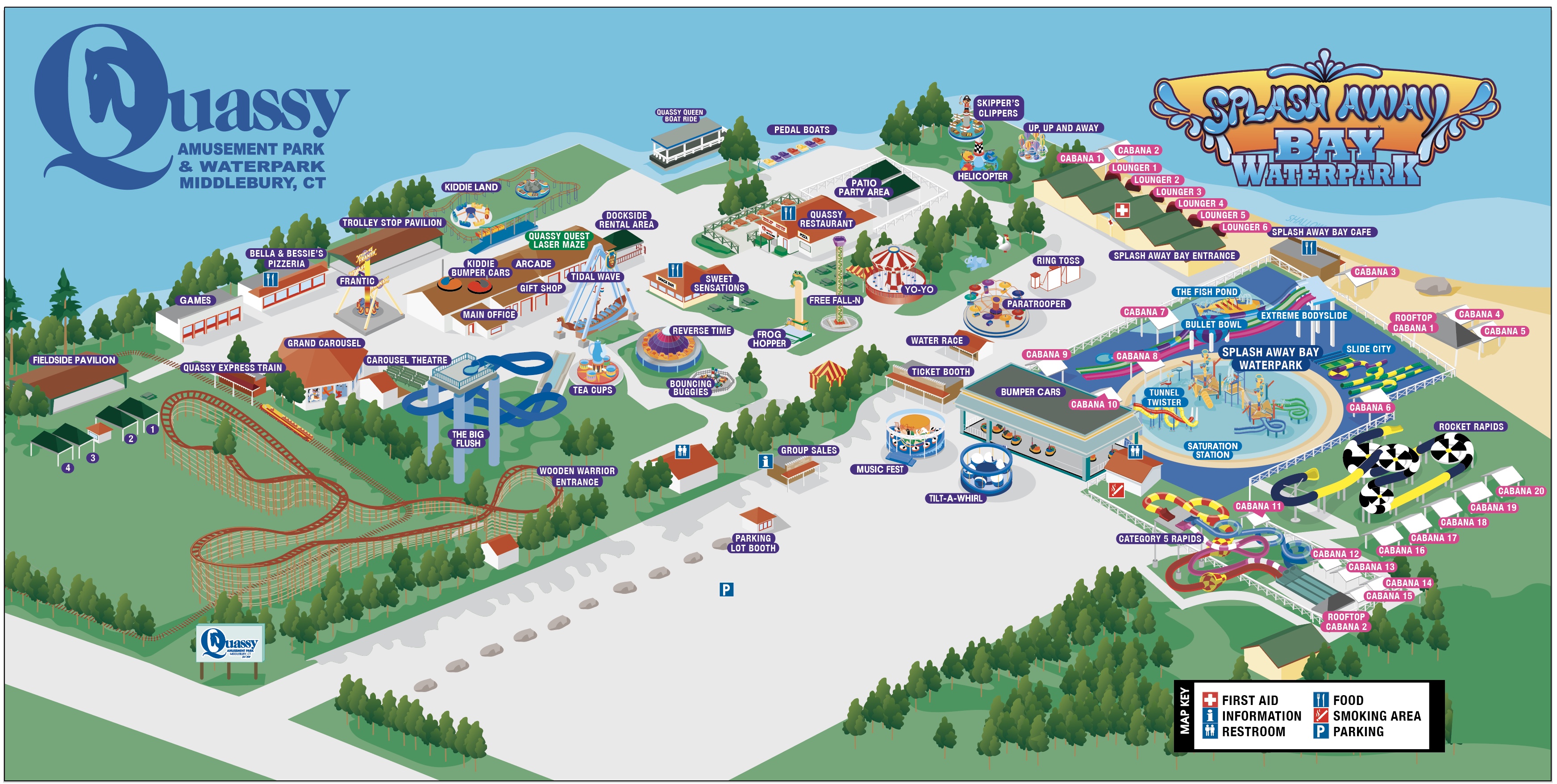 Map of Quassy Amusement Park